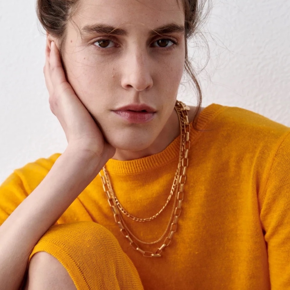 Zara 3-chains 1pcs chocker necklace 3 Link Chains